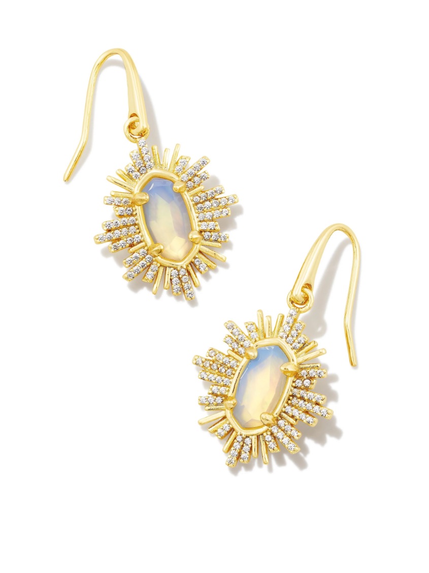 Kendra Scott Grayson Gold Sunburst Drop Earringsiridescent Opalite